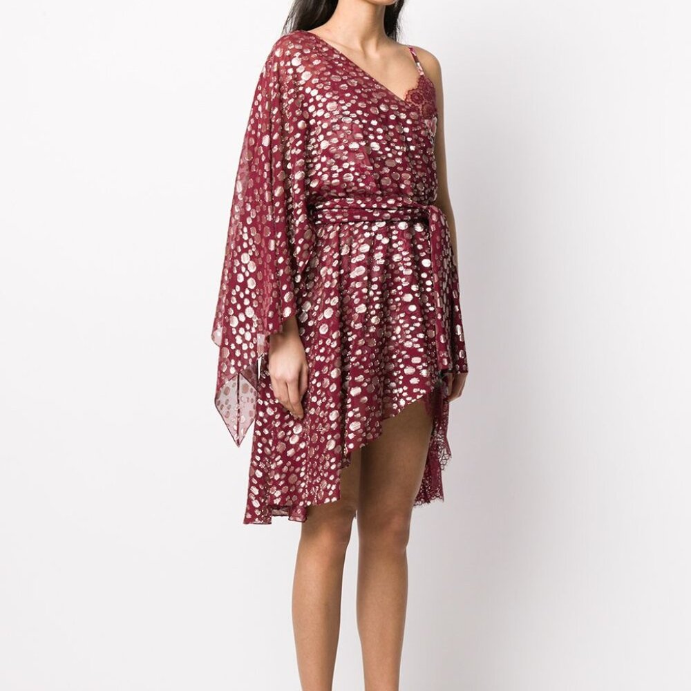 BNWT Faith Connection Burgundy One Shoulder Dress - Picture 1 of 9